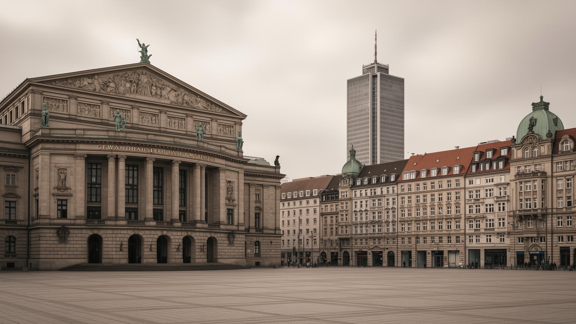 Augustusplatz, Gewandhaus, Gründerzeitfassaden.